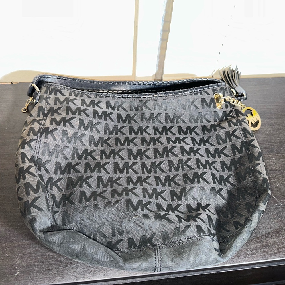 Michael Kors Black Monogram Hobo Bag